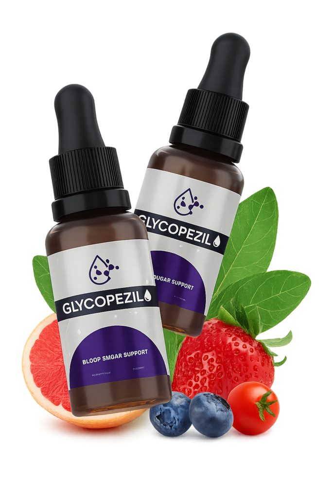 A single bottle of GlycoPezil liquid drops for healthy blood sugar levels management.